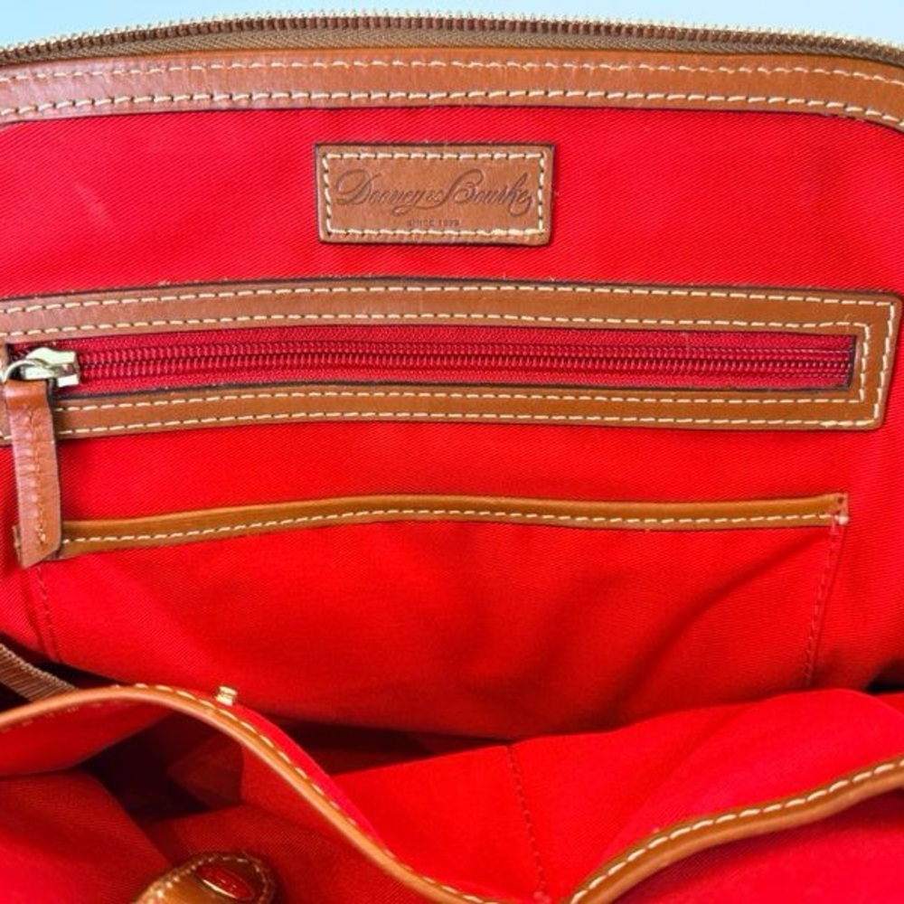 Dooney & Bourke Ivory and Tan Satchel - Picture 4 of 12